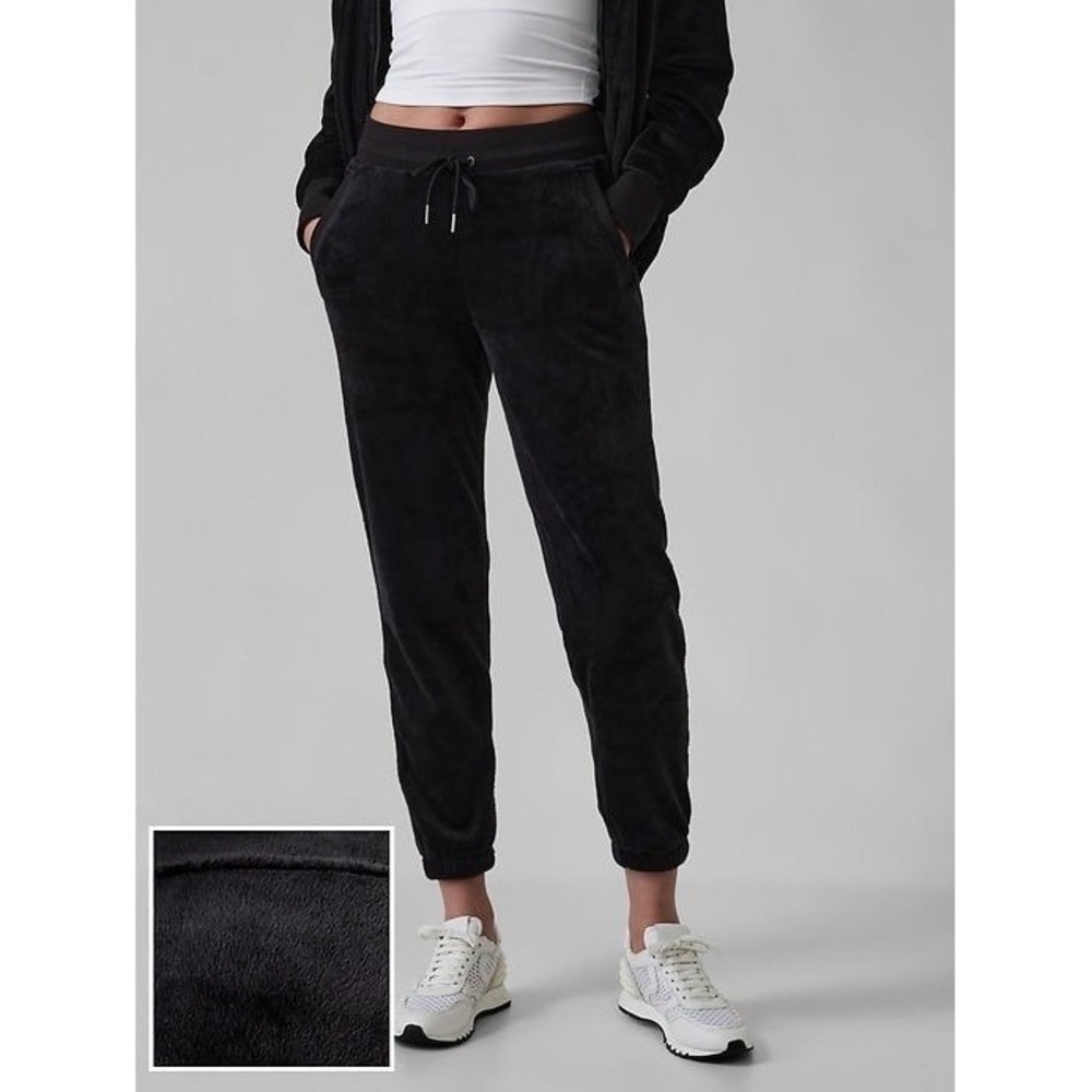 Athleta Recover Cozy Joggers Fleece Black Plus‎ Size 1X